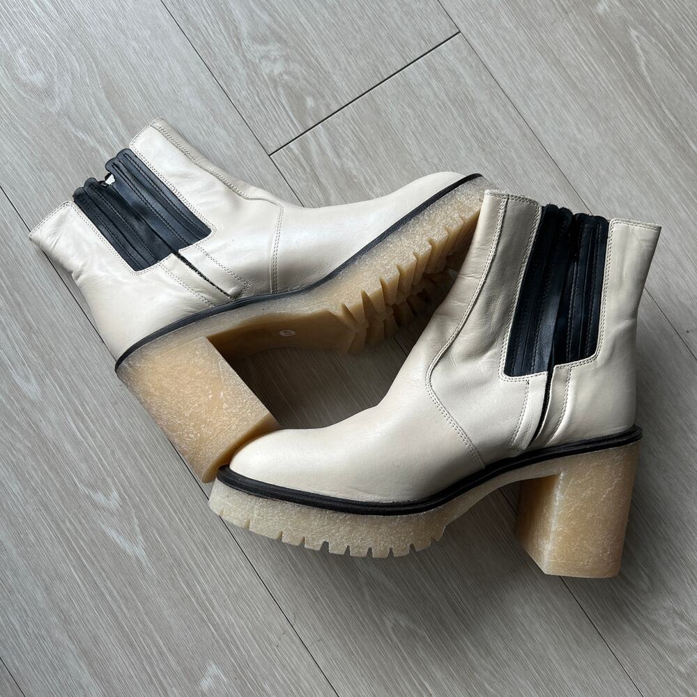 Free People James Chelsea Boot Womens Size 41 White Leather